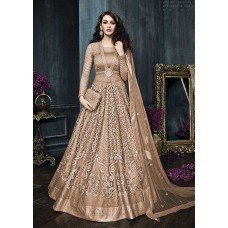 22002-B LIGHT RUST HEAVY EMBROIDERED INDIAN BRIDAL WESTERN STYLE GOWN